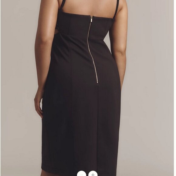 NWT Maeve Anthropologie Sleeveless Corset Slim Knee-Length Black Dress size XL - Picture 2 of 9